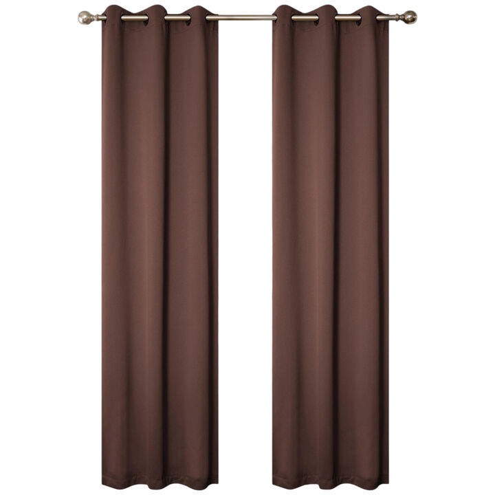 Set of 2 Solid Room Darkening Curtains &ndash; Durable & Machine Washable