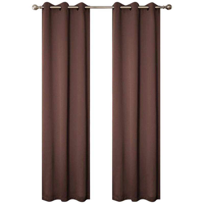 Set of 2 Solid Room Darkening Curtains &ndash; Durable & Machine Washable image number 0