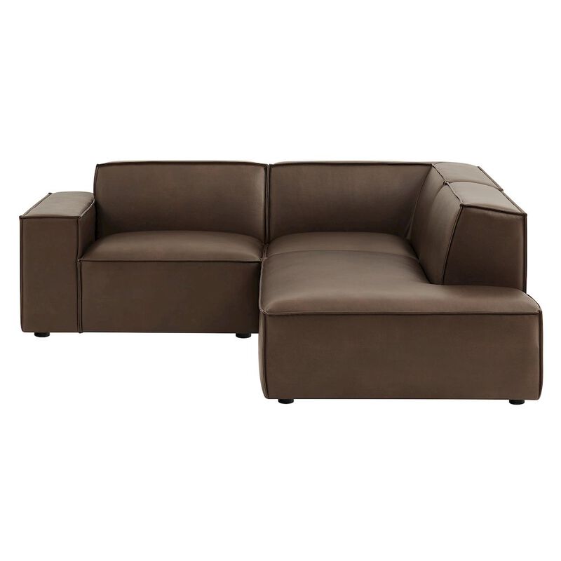 Restore 3-Piece Vegan Leather Modular L-Shaped Sectional Sofa image number 5