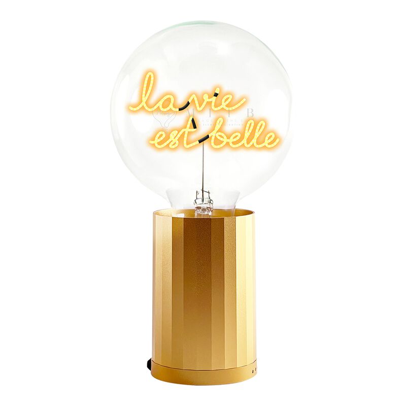 Bulb LA VIE EST BELLE Amber with Base Table Lamp PORTABLE Rose Gold image number 0
