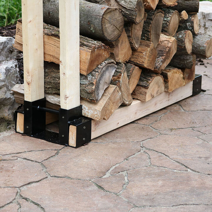 Sunnydaze Powder-Coated Steel Adjustable Firewood Log Rack Brackets