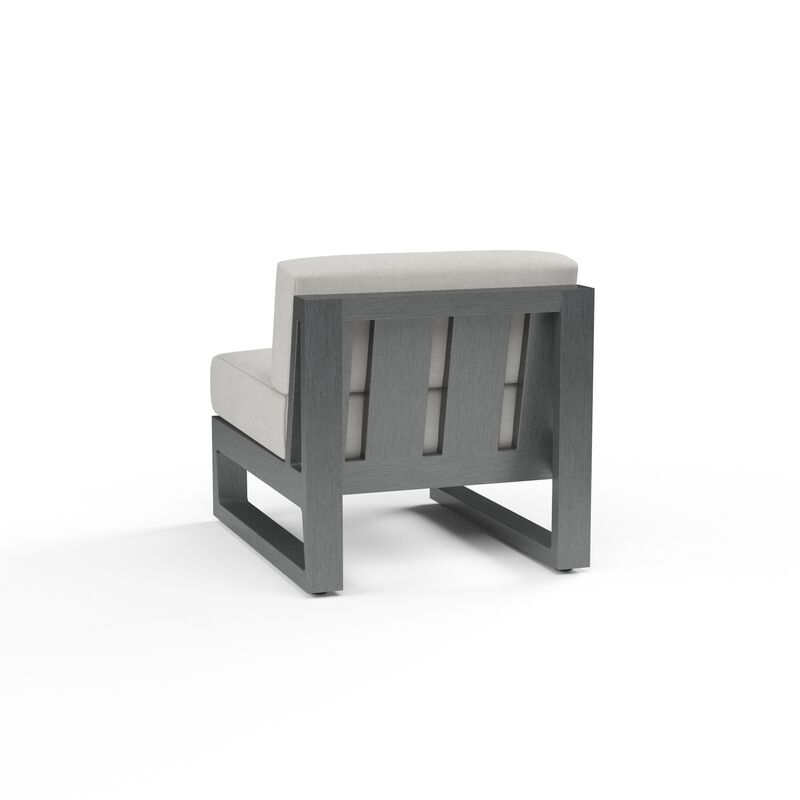 Redondo Armless Club in Cast Silver, No Welt