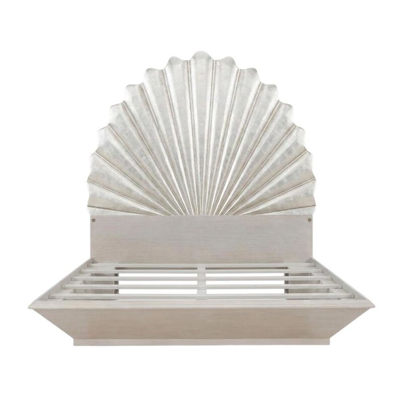 Starlight Canyon Home King Fan Bed in Silver Leaf for Elegant Bedroom Decor image number 0