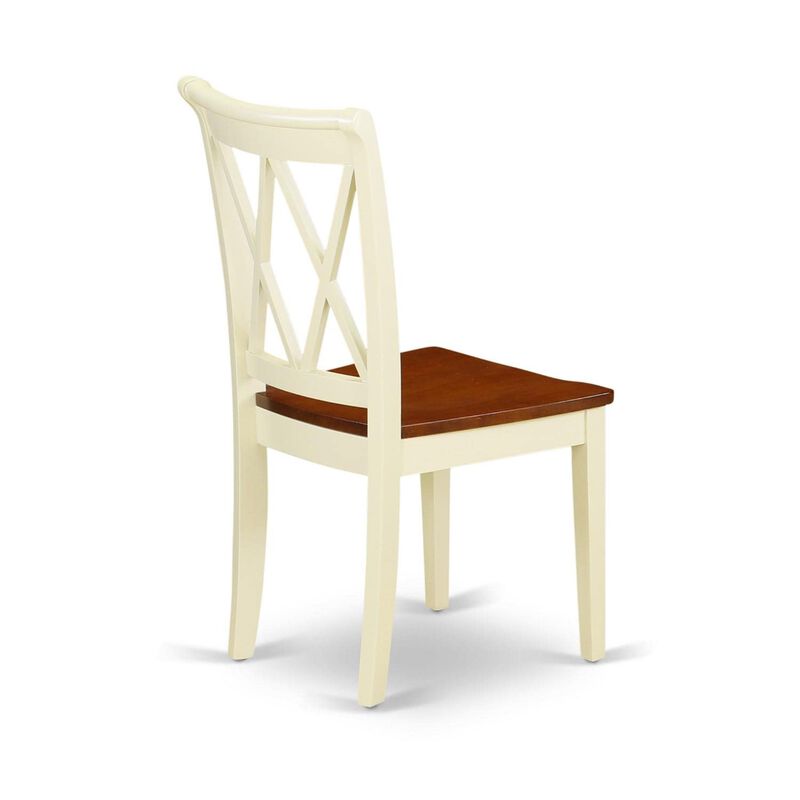 East West Furniture Dining Chair Buttermilk & Cherry, CLC-BMK-W