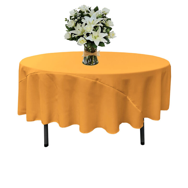 Round Polyester Poplin Tablecloth for Weddings, Parties and Banquet Use