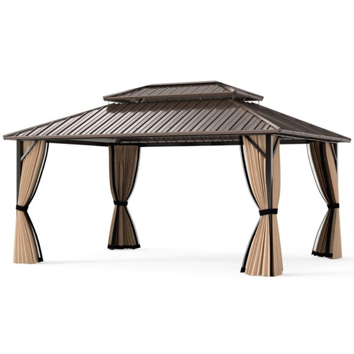 Hivvago Hardtop Gazebo Outdoor Pergola for Patio Garden Deck Lawn Backyard Party Tent