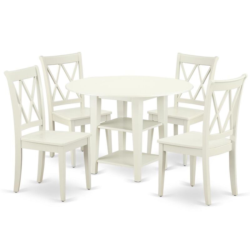 Dining Room Set Linen White, SUCL5-LWH-W