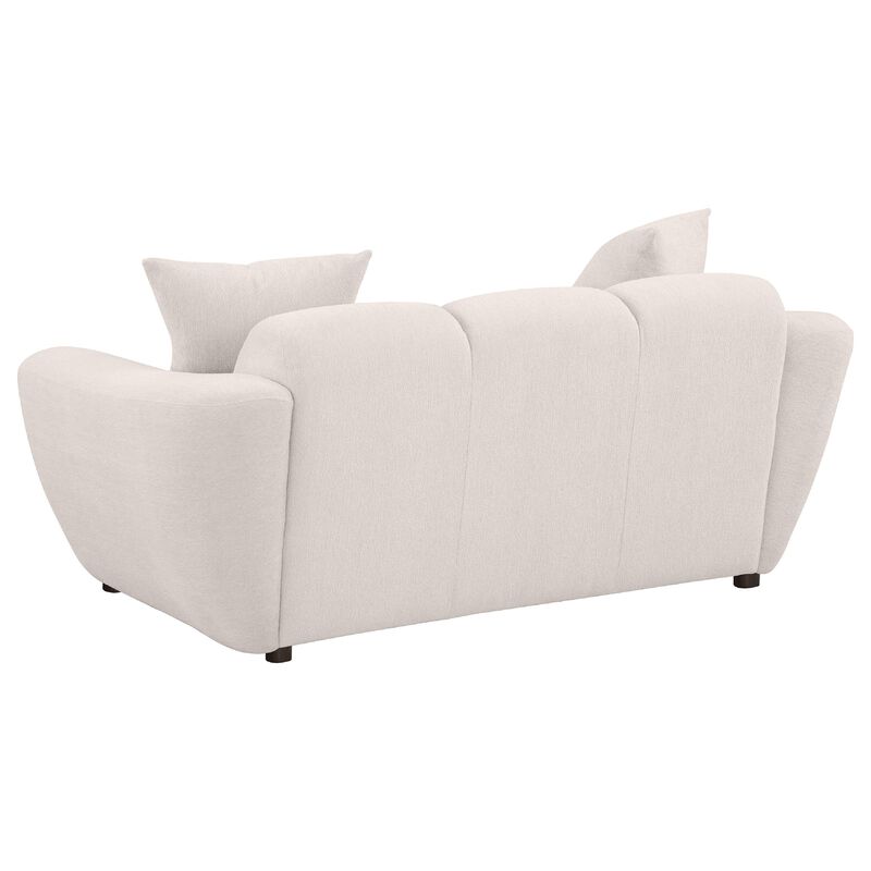 Decy Loveseat, 2 Pillows, Greige Chenille, Wide Grid Tufted, 72 Inch image number 3