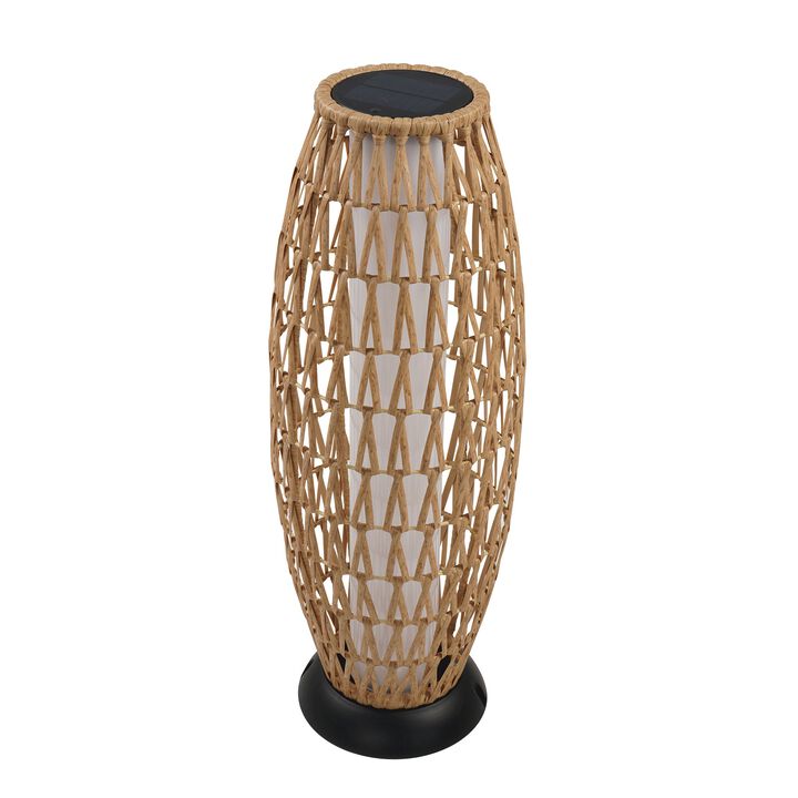 Mondawe Outdoor Vertical Vine Floor Lamp,Soft lighting,Portable Handwoven Resin Rattan Lamp