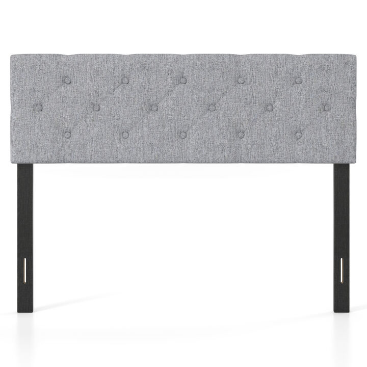 Upholstered Bed Headboard Panel for Queen and Full Beds with Tufted Design