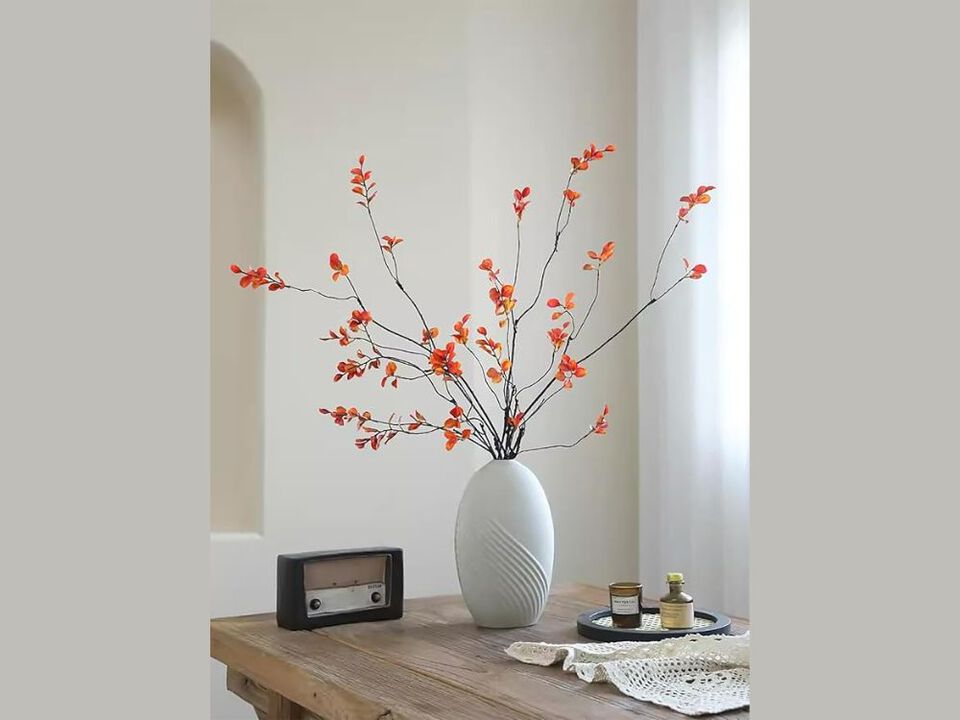 3 Piece Orange Artificial Greenery Stems Vase Filler 38 8 Inch