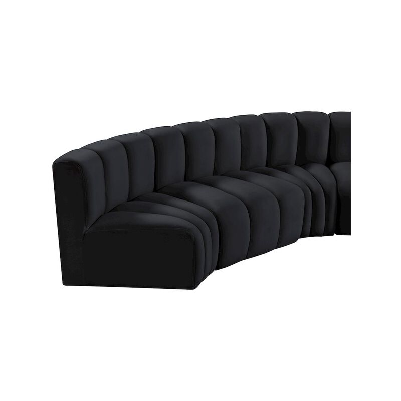 Meridian Furniture Arc Black Velvet Modular Sofa