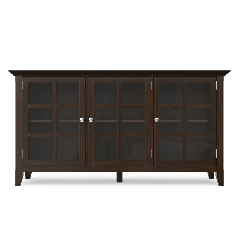 Acadian SOLID WOOD 62 inch Wide Transitional Wide Storage Cabinet in Brunette Brown image number 3