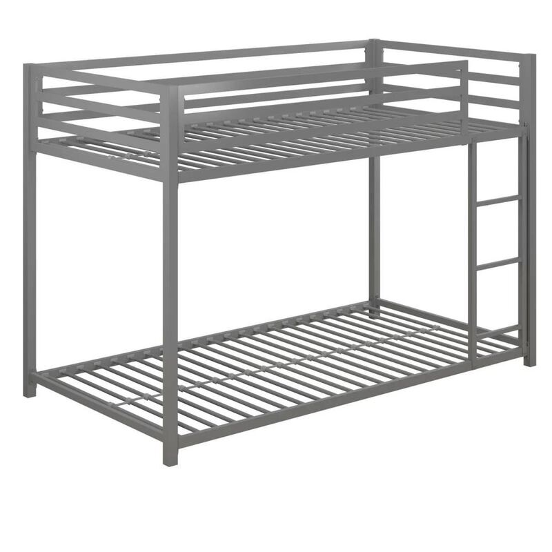 Hivvago Twin over Twin size Modern Low Height Blue Metal Bunk Bed image number 0