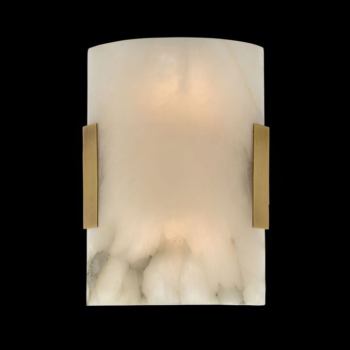 Curved Stone Alabaster Wall Sconce