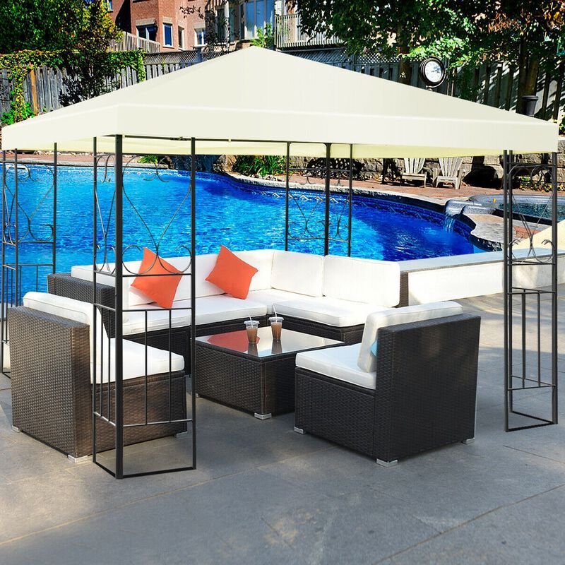 Freestanding Outdoor Gazebo &ndash; Steel Frame Shelter with Waterproof Polyester Top