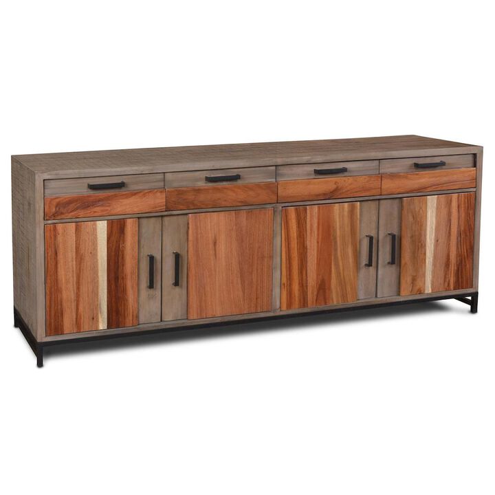 Crafters and Weavers Sierra 4 Door / 4 Drawer Mixed Wood Console