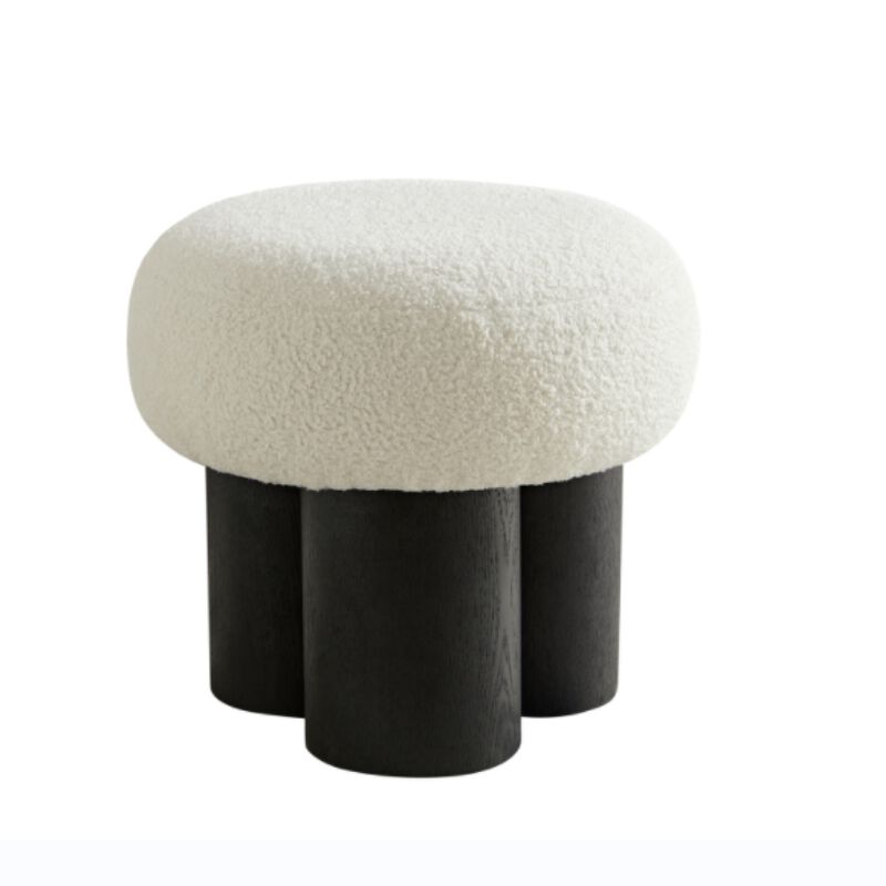 GOODSILO Versatile Mushroom Stool with Plush Wool Seat - Compact Multi-Functional Footrest and Accent Furniture Piece image number 0