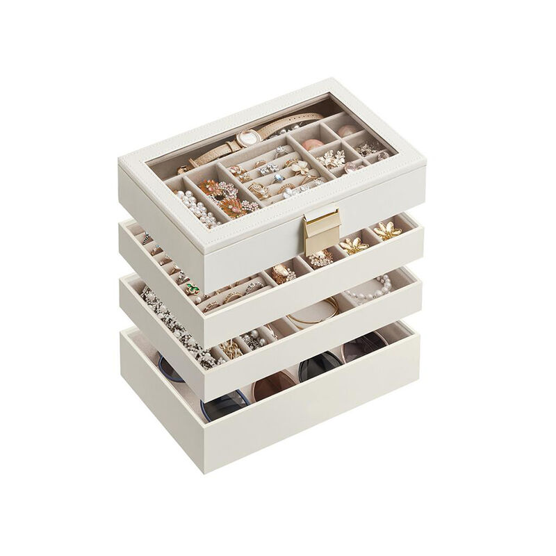 4-Tier Stackable Jewelry Trays for Organized Accessory Storage