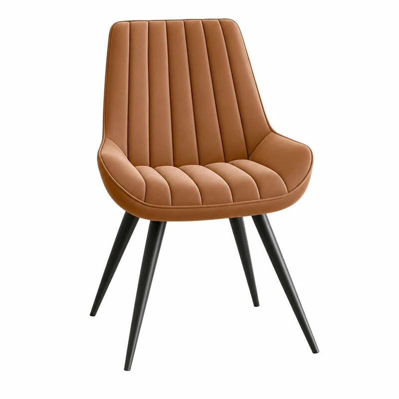 Modern Ribbed Fabric Upholstered Dining Chair Set of 4 image number 0