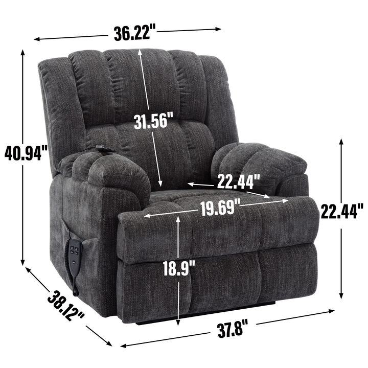 Power Lift Recliner with Dual Motors, Heat & Massage, Medium-Firm, Infinite Positions, Heavy Duty Electric Chair up to 350 lbs