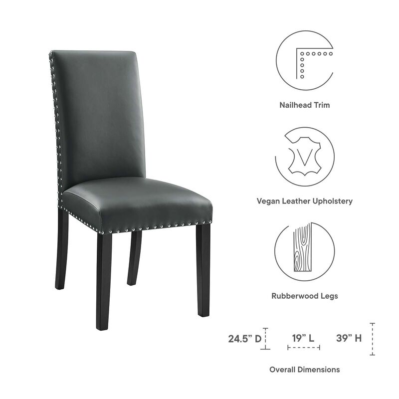 Parcel Dining Vinyl Side Chair-Benzara image number 5