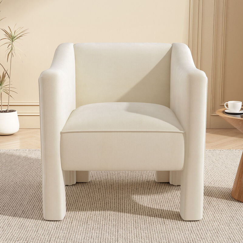 Merax Modern Barrel Accent Chair with Wraparound Enclosed Arms image number 1