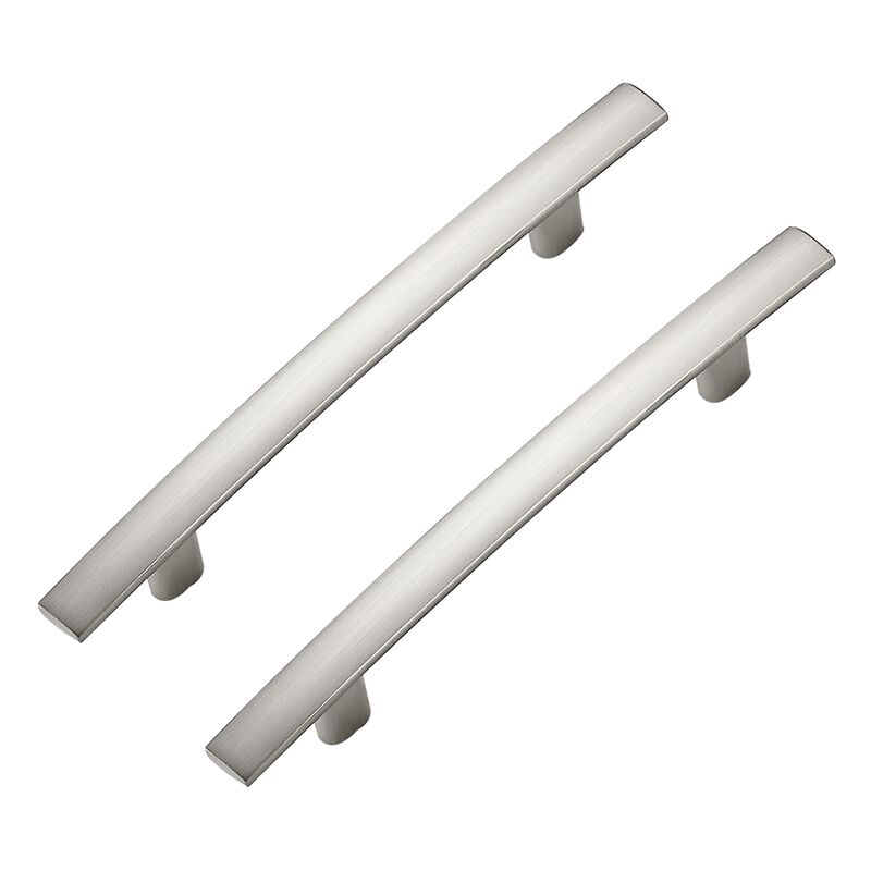 Ravinte Decor 25 Pack Cabinet Handles 3.75"" Hole Center - Curved Cabinet Pulls Brushed Nickel Drawer Pulls for Kitchen Cabinet