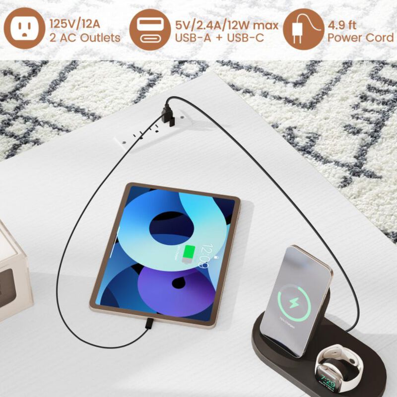 Hivvago 2-Person L-Shaped Long Reversible Computer Desk with Monitor Stand