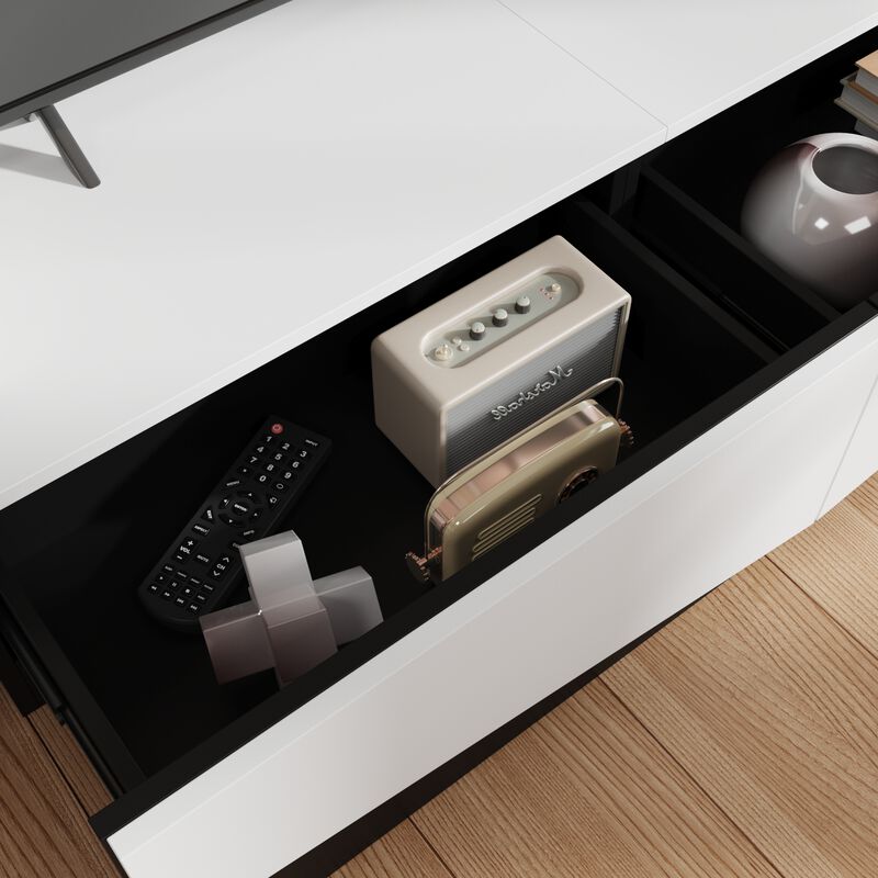 FUFU&GAGA Modern/Contemporary TV Cabinet (Accommodates TVs up to 70-in), White image number 7
