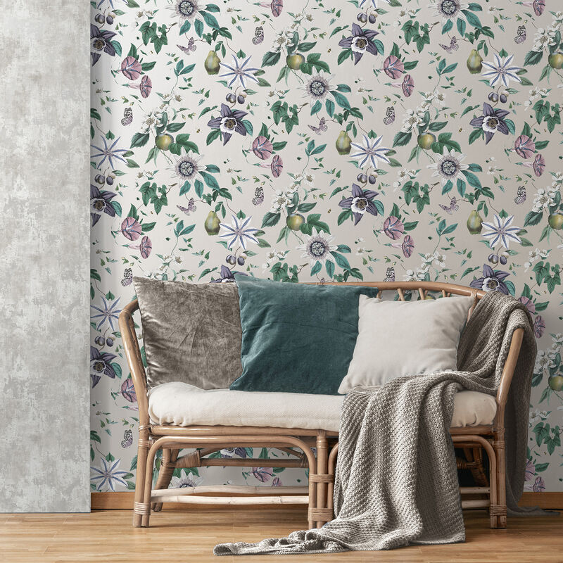 Sierra Silver Floral Wallpaper image number 1