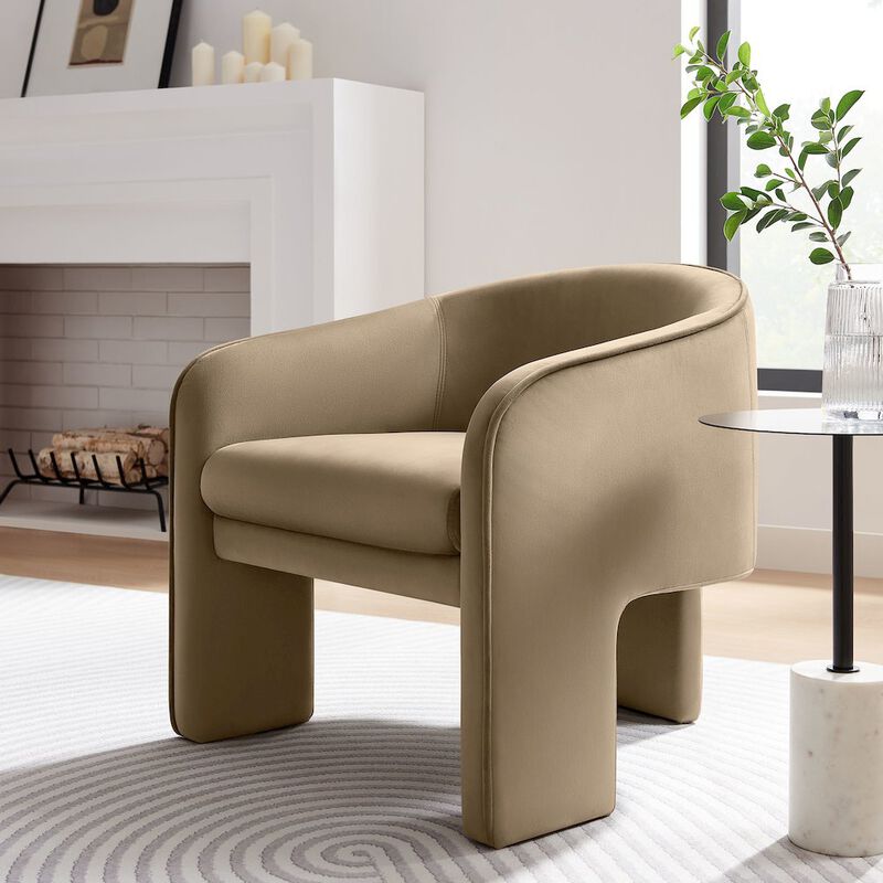 Greer Performance Velvet Upholstered Accent Armchair image number 7