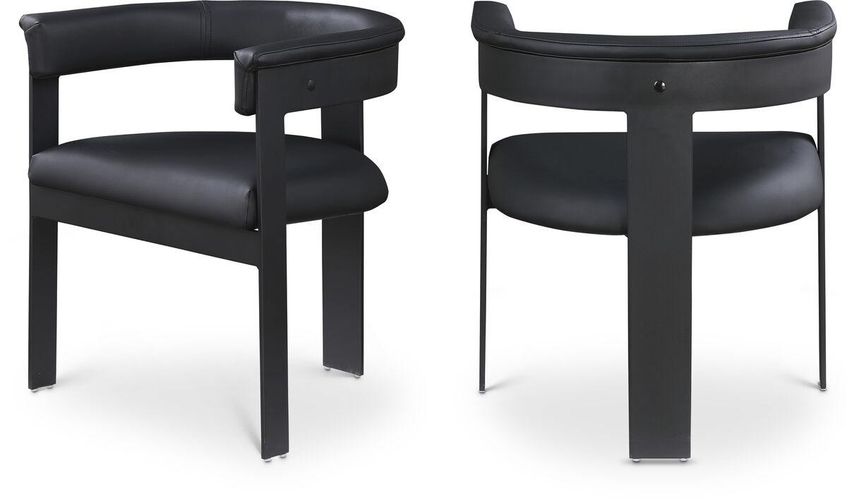 Meridian Furniture Romeo Black Vegan Leather Dining Chair, Set of 2