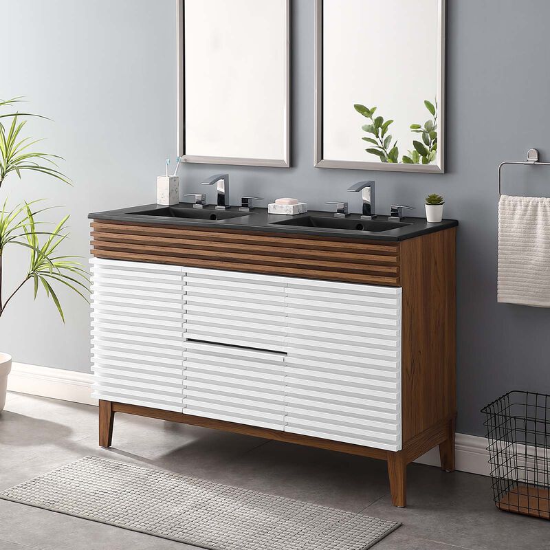 Render 48" Double Sink Bathroom Vanity image number 9