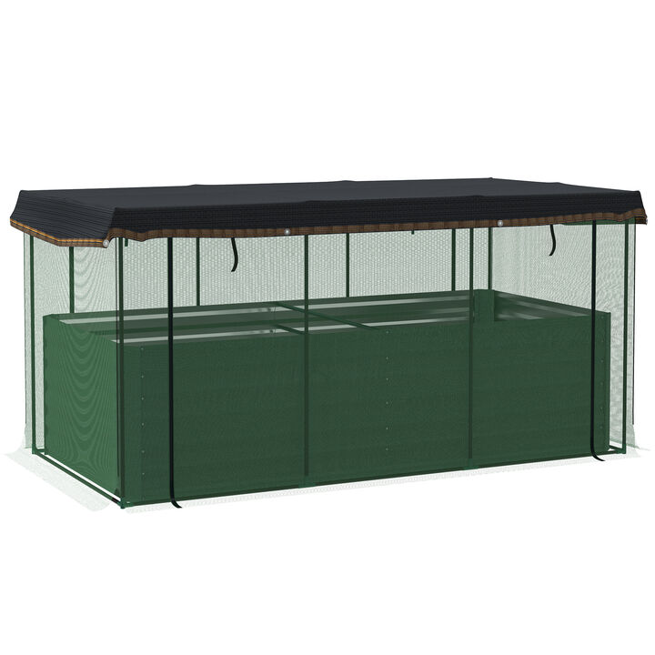 Hivvago Galvanized Outdoor Planter with Cage