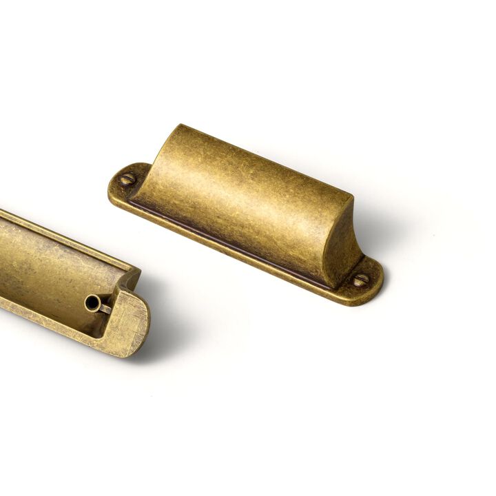 Goo-Ki 6 Pack Antique Brass Cabinet Cup Pulls Bin Drawer Pull 2.52""(64mm) c-c Kitchen Hardware,Vintage Bronze Retro Brass Zinc