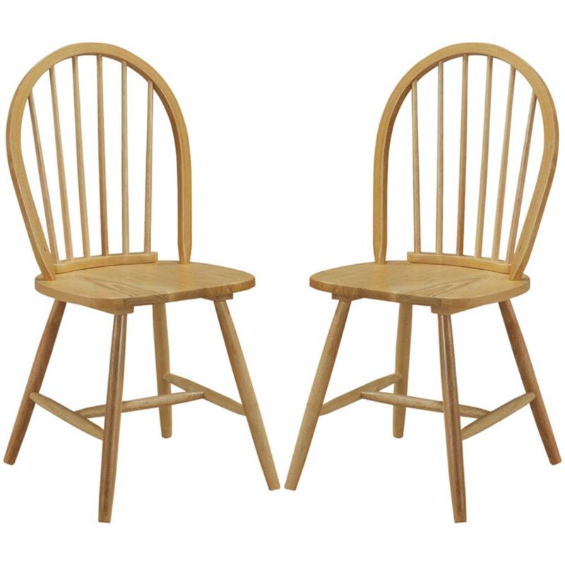 Hivvago Set of 2 Vintage Wood Chair with Spindle Back for Dining Room