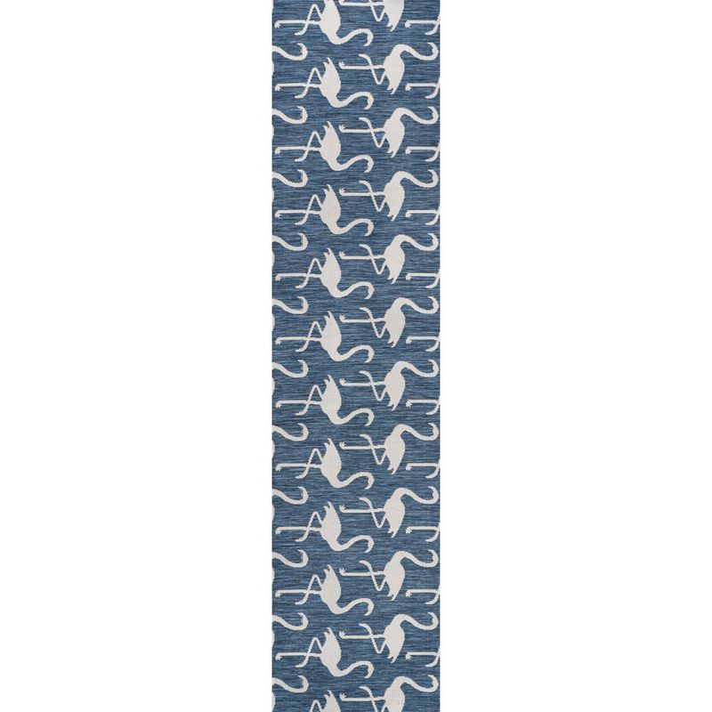 Liana Casual Coastal Flamingos Two-Tone Indoor/Outdoor Area Rug