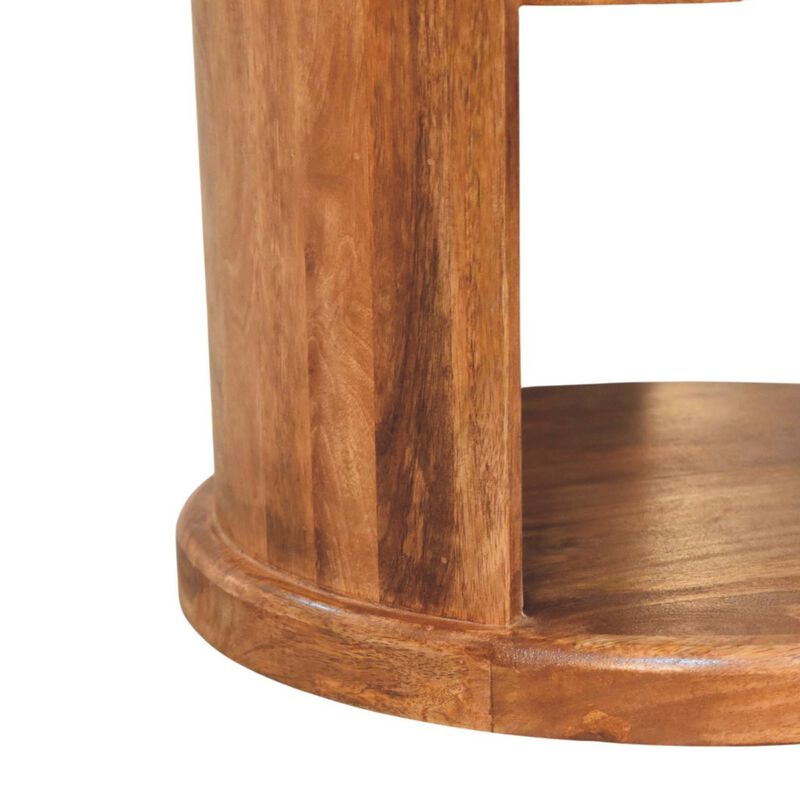 Artisan Furniture Solid Wood Ventura Open Round Side Table, Brown image number 7