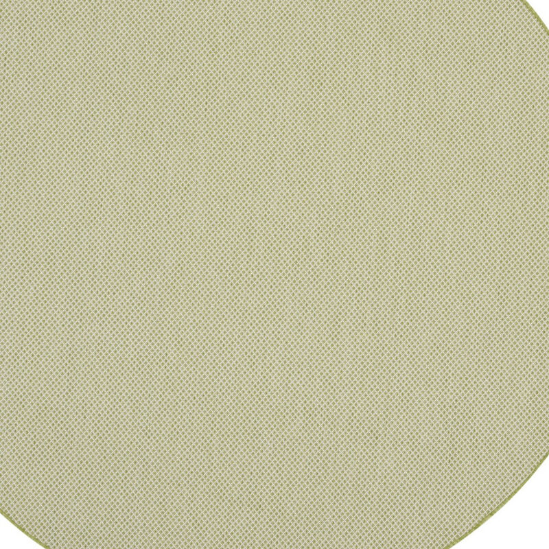 HomeRoots 6' Ivory And Green Round Geometric Indoor Outdoor Area Rug image number 2