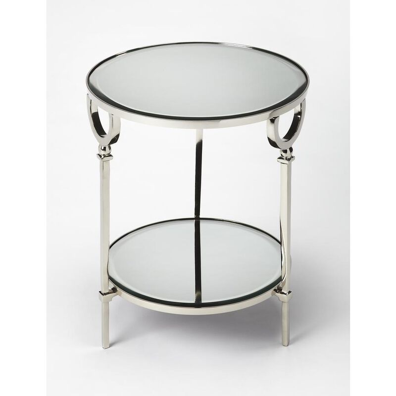 Butler Specialty Jolene Metal & Mirrored Side Table, Silver image number 0