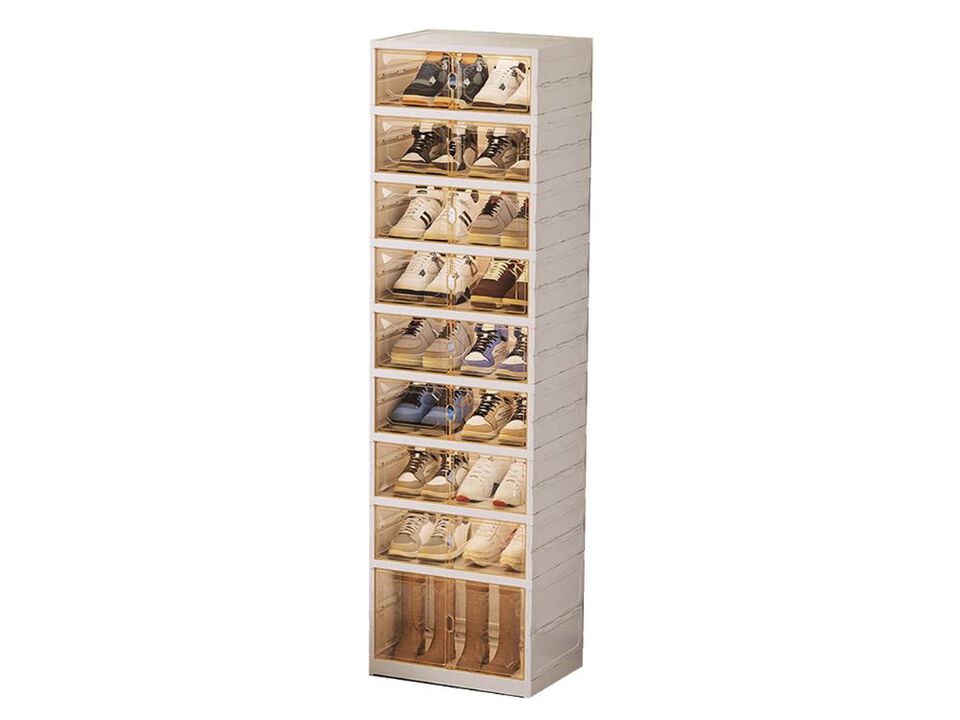 Entryway Shoe Storage Cabinet Closet Foldable Shelf Pulleys