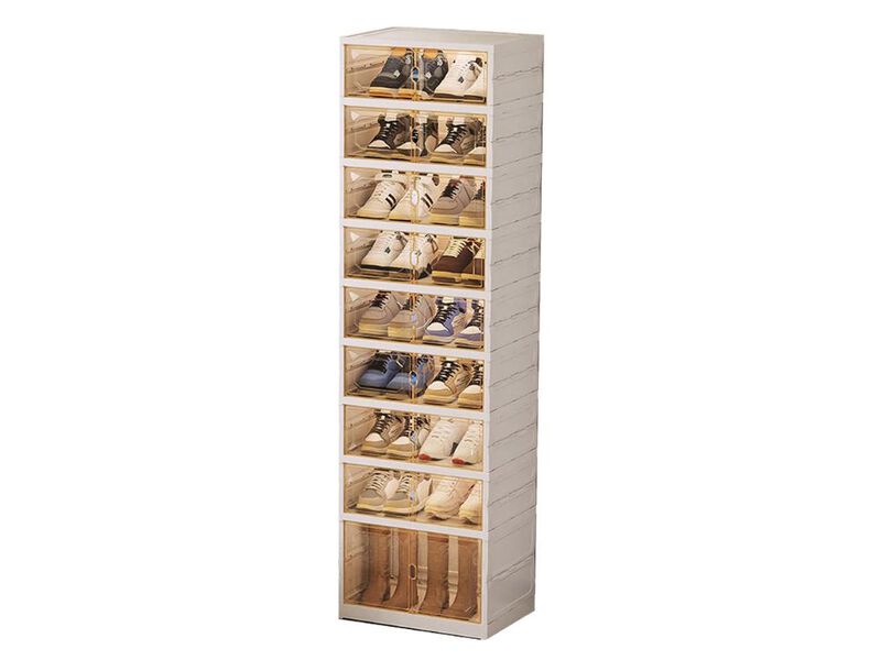 Entryway Shoe Storage Cabinet Closet Foldable Shelf Pulleys image number 0