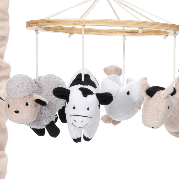 Lambs & Ivy Baby Farm Animals Musical Baby Crib Mobile Soother Toy