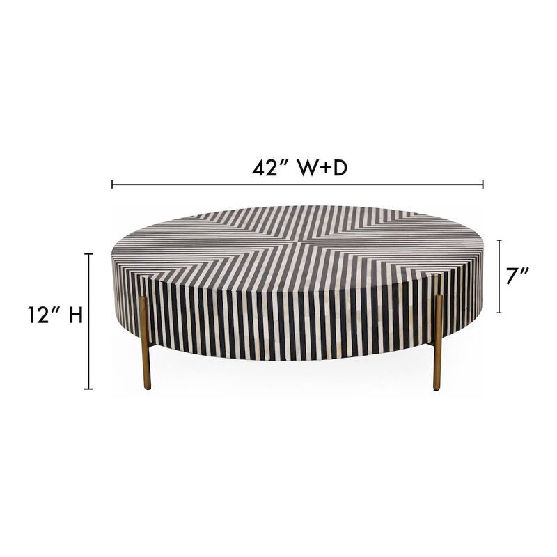 Moe's Home Collection Chameau Medium Coffee Table Black and White