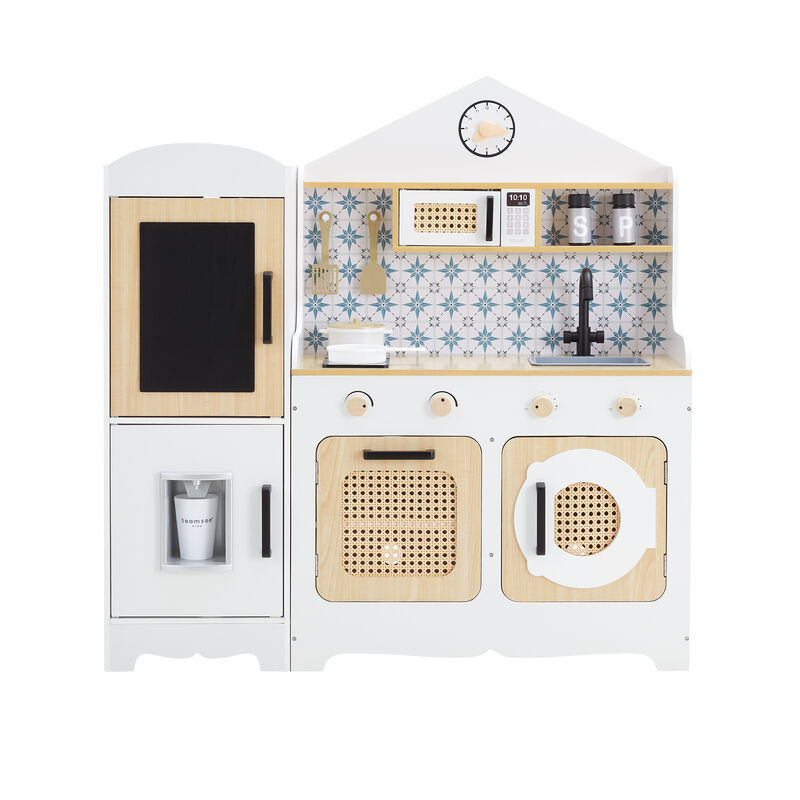 Teamson Kids Little Chef Morocco Play Kitchen & 11 pc. Accessory Set, White/Natural image number 1