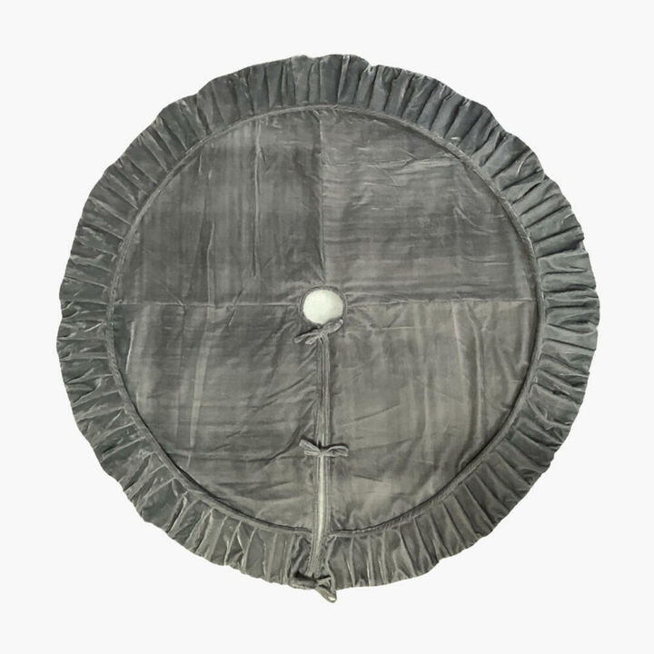 60" Plush Silver Velvet Tree Skirt