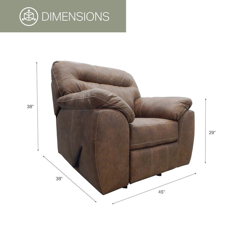 American Furniture Classics Rocker Recliner Chair in Brown Faux Leather