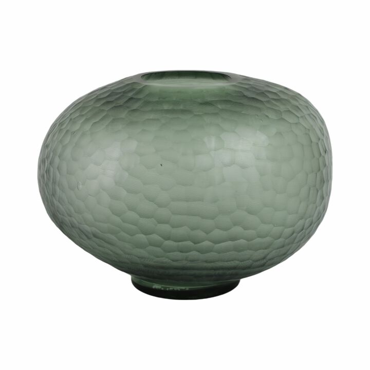 13" Bastia Small Green Glass Vase
