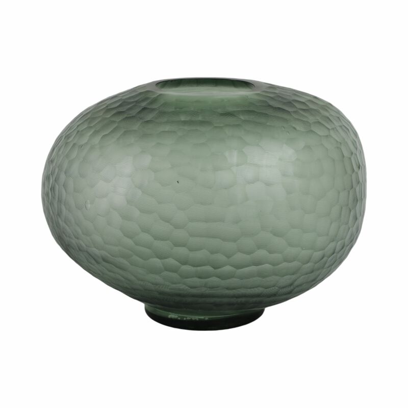 13" Bastia Small Green Glass Vase image number 0